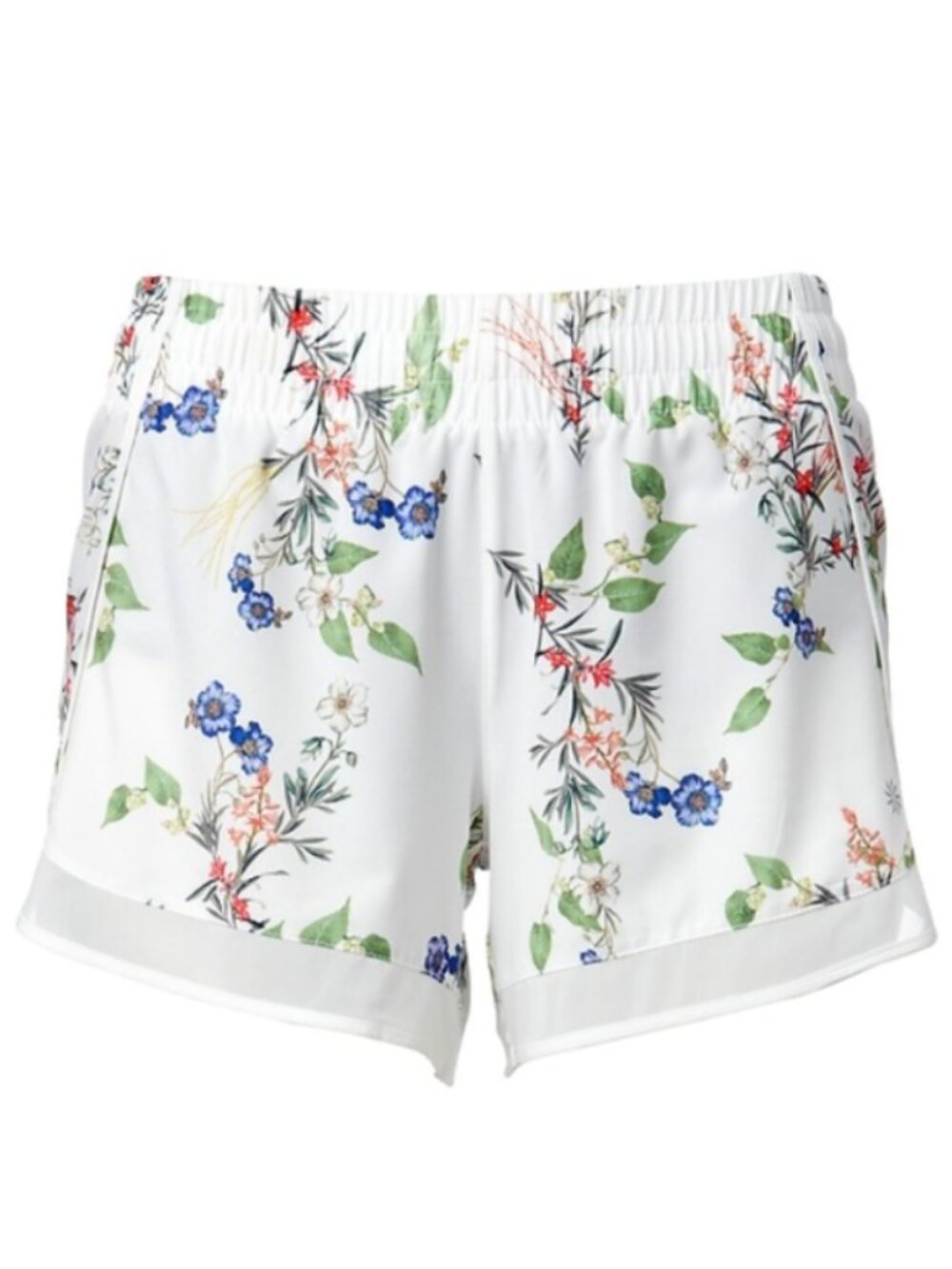 Floral Print White Women’s Athletic Shorts